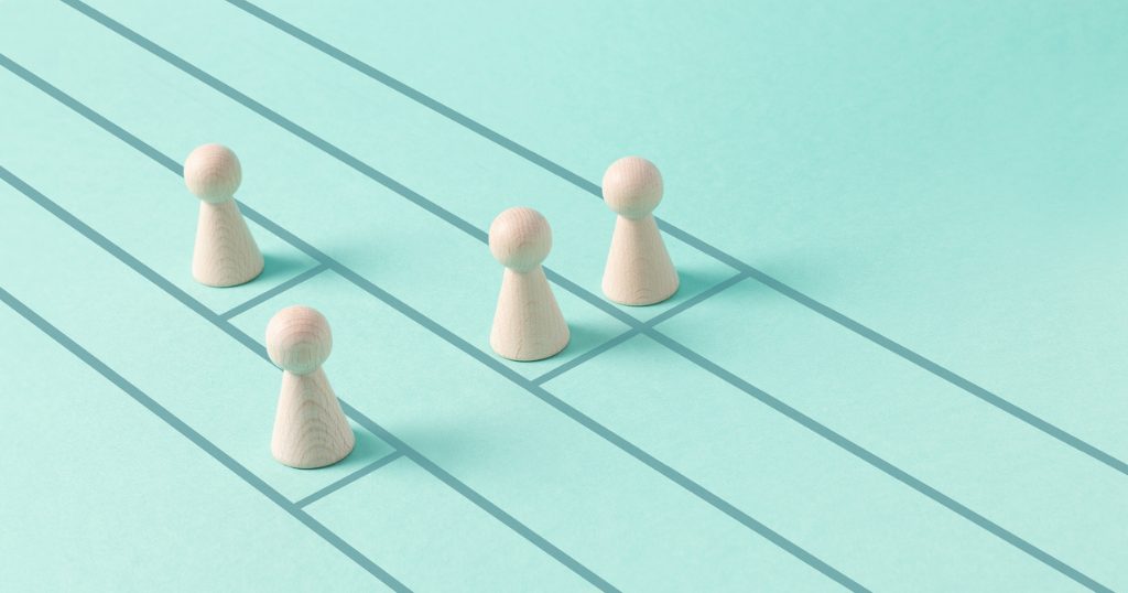 トラックラインと人型のコマ